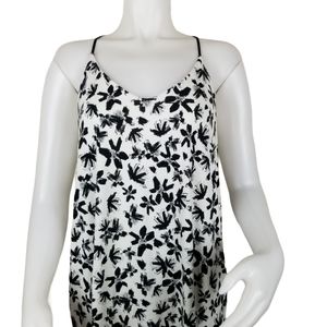 Banana Republic M Floral Black & White Tank Top